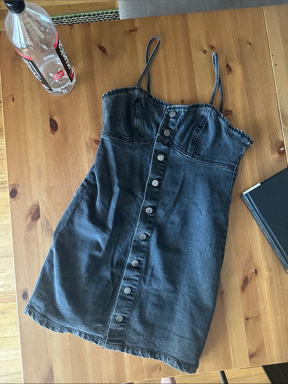 🫐 2/$25 SALE- Rare Forever 21 Black Denim Jean Dress Mini